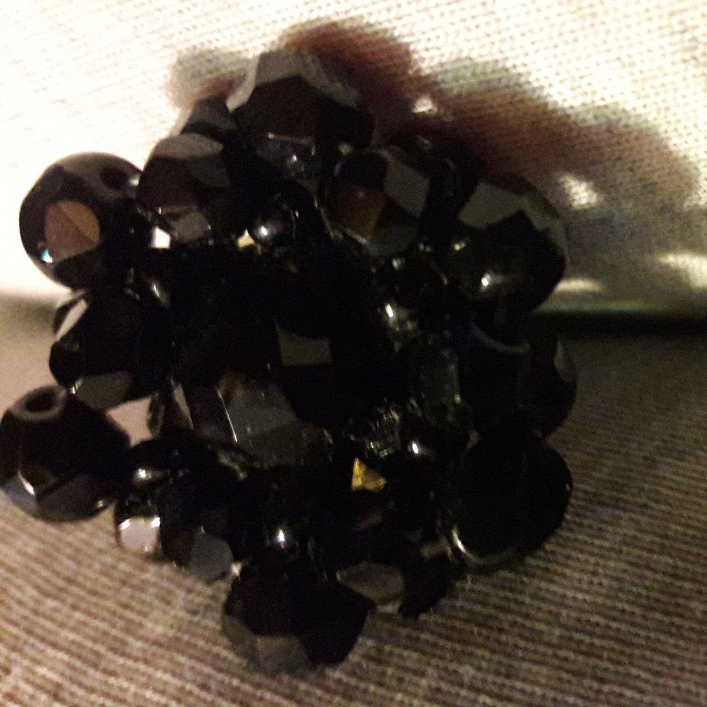 1940s Jet cluster earrings